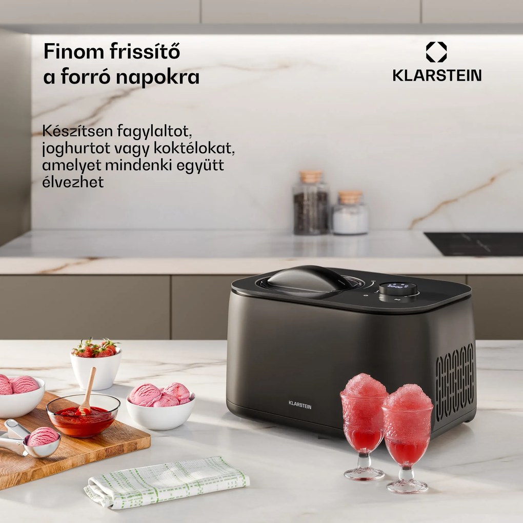 Klarstein FrostFusion jégkása- és joghurtkészítő kompresszorral | 1 l | 100 W