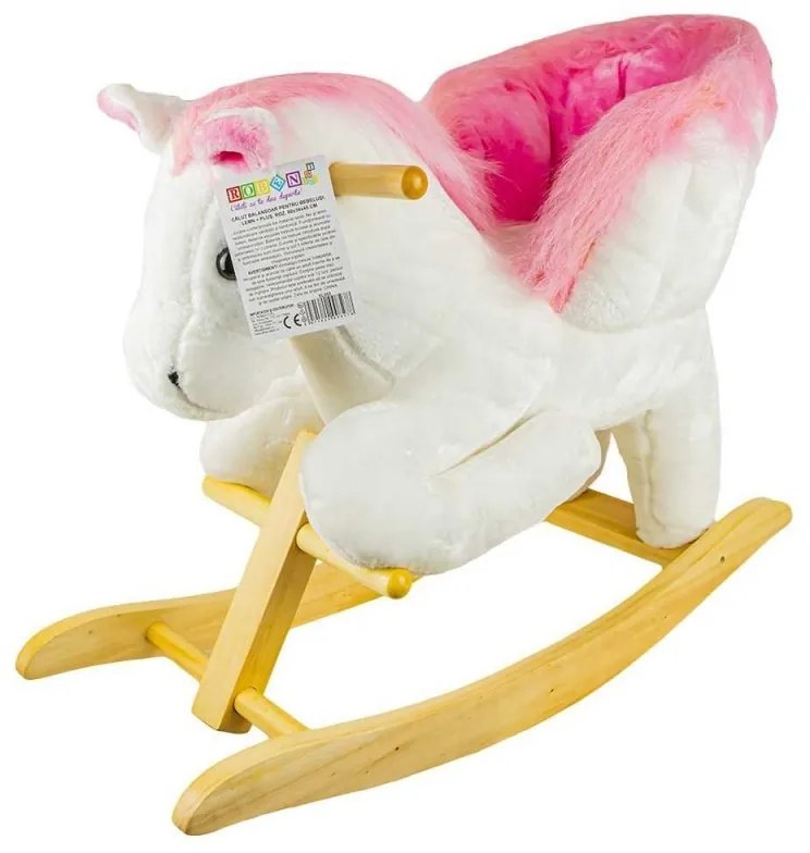 Rózsaszín ló hintaszék kicsiknek, 60x34x45 cm, zenei effektek, biztonsági övek