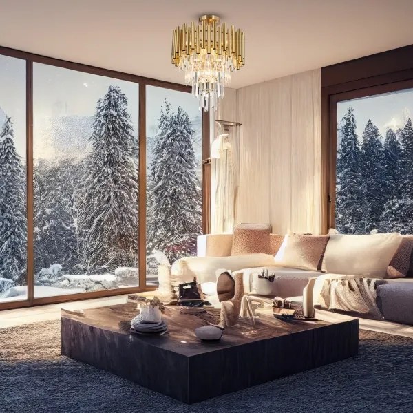 Csillár rúdon MADISON 9xE14/40W/230V arany