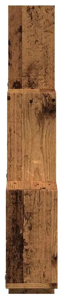 antik fa színű szerelt fa fali kockapolc 78 x 15 x 93 cm