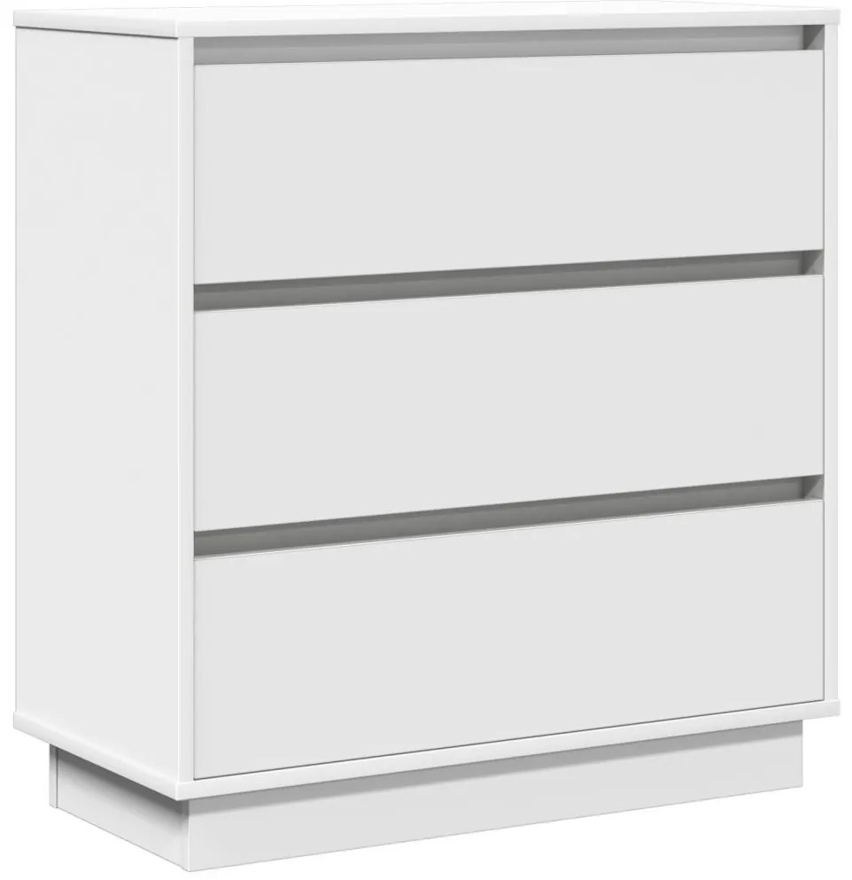 Éjjeli Szekrény LED Fénnyel Fehér 71x34,5x75 cm Műanyag Fa