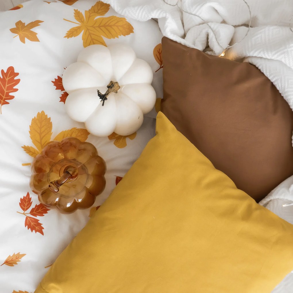 Goldea pamut ágyneműhuzat - őszi levelek 220 x 200 és 2db 70 x 90 cm