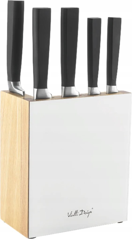 5 db-os kovácsolt késkészlet fehér Fino blokkban