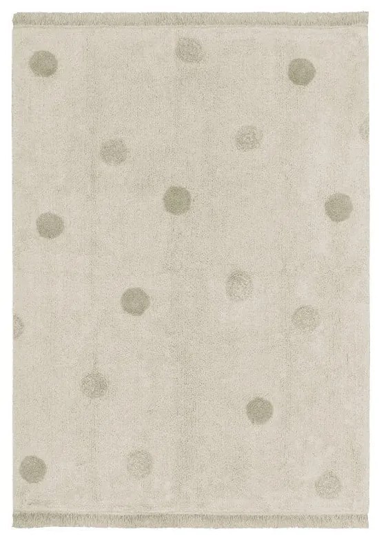 Khaki-krémszínű mosható kézi szövésű pamut gyerek szőnyeg 120x160 cm Hippy Dots Olive – Lorena Canals