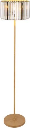 Globo 40220146 Állólámpa, fém fa megjelenésű, füstszínű K5 kristályok, kábel PVC fekete, lábpedál kapcsoló a kábelben, ø: 350mm, M: 1500mm, kábel hossza 1800mm, 1x E27 60W 230V izzó nélkül