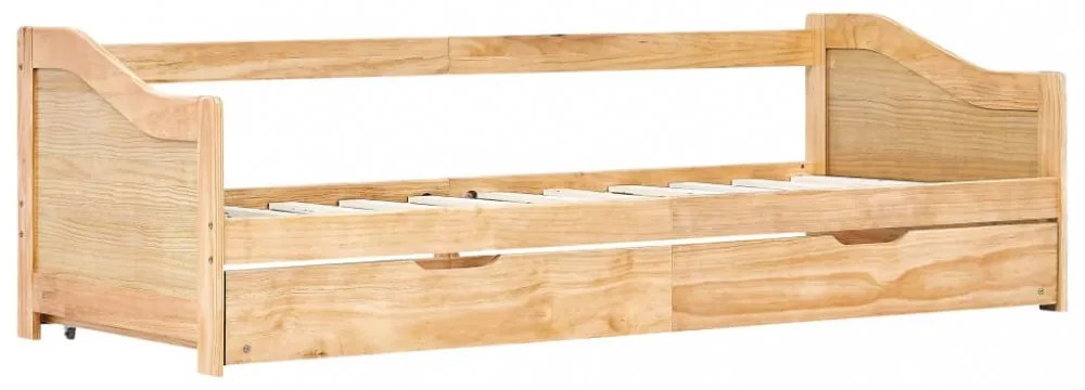 fenyőfa kihúzható kanapéágykeret 90 x 200 cm