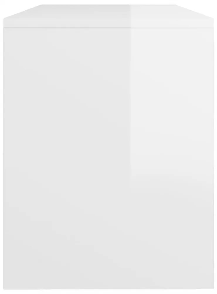 magasfényű fehér szerelt fa fésülködőszék 70 x 35 x 45 cm
