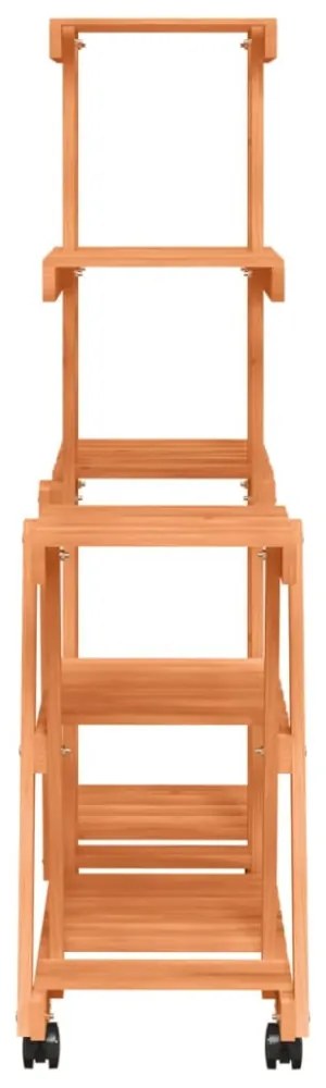tömör fenyőfa virágtartó állvány kerekekkel 95 x 25 x 101 cm
