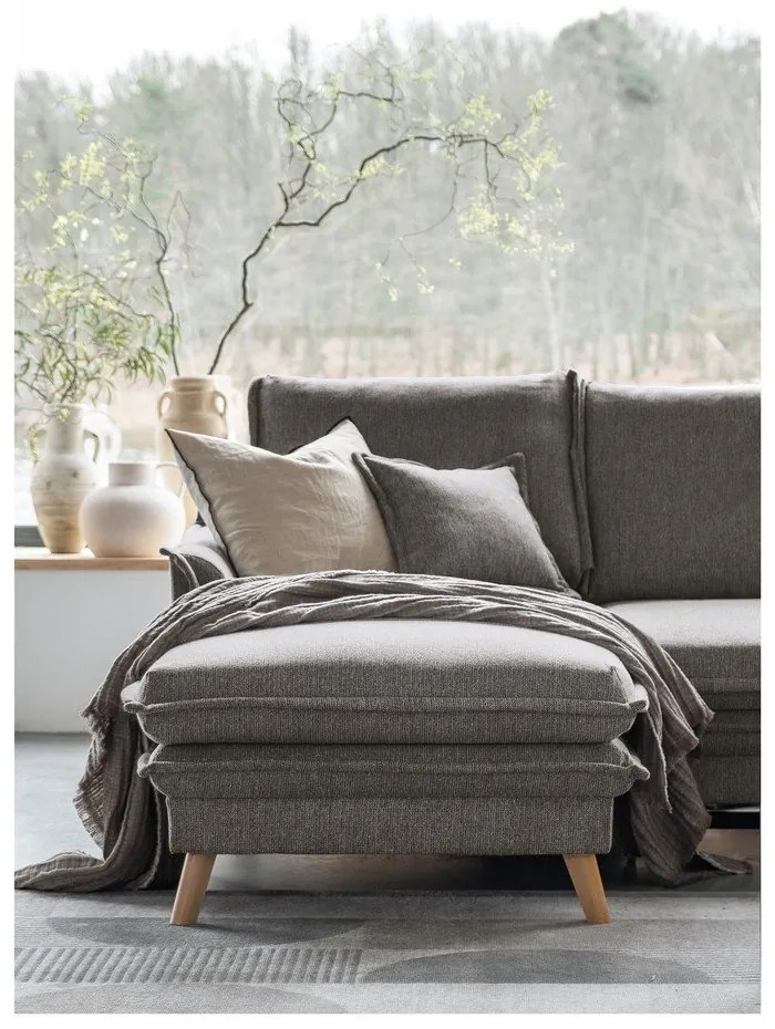 Szürke kinyitható sarokkanapé (bal oldali) Charming Charlie – Miuform