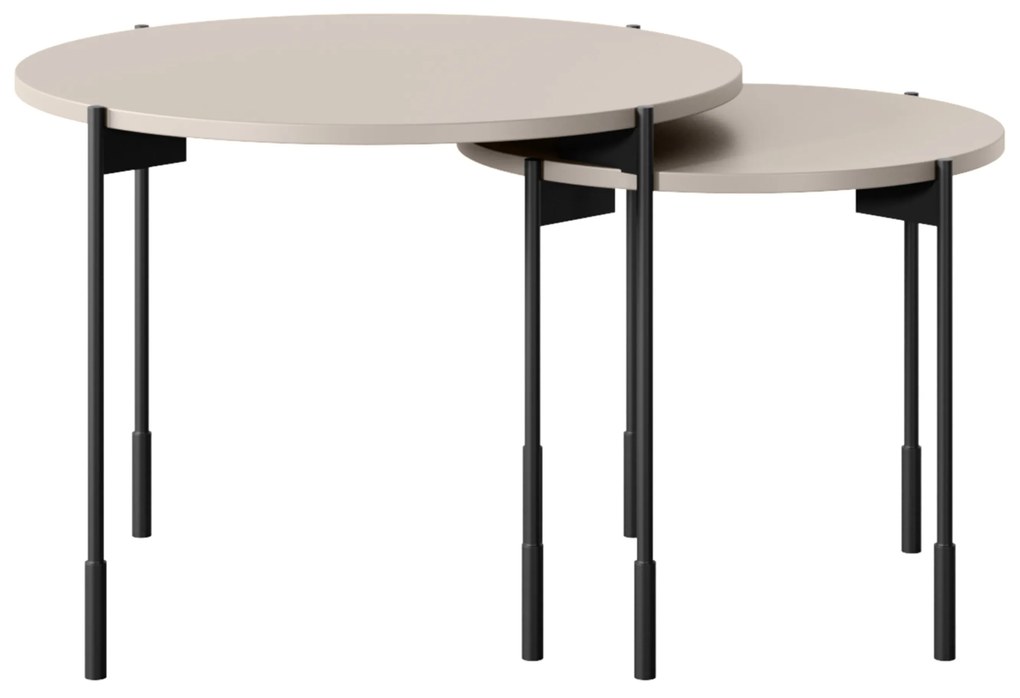 Sonatia dohányzóasztal 45 cm kerek fém lábakkal - kasmír