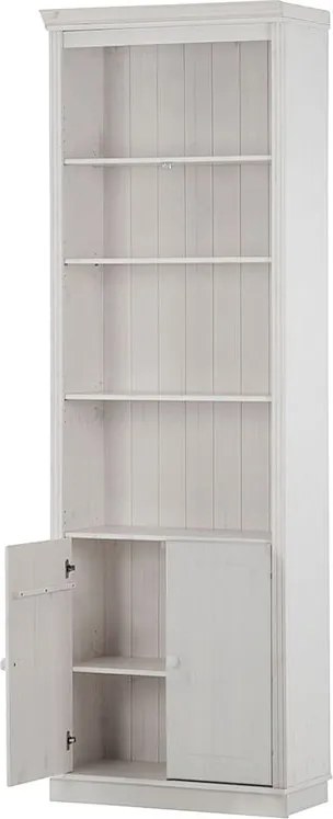 Fehér borovi fenyő könyvespolc 74x223 cm Anita – Støraa