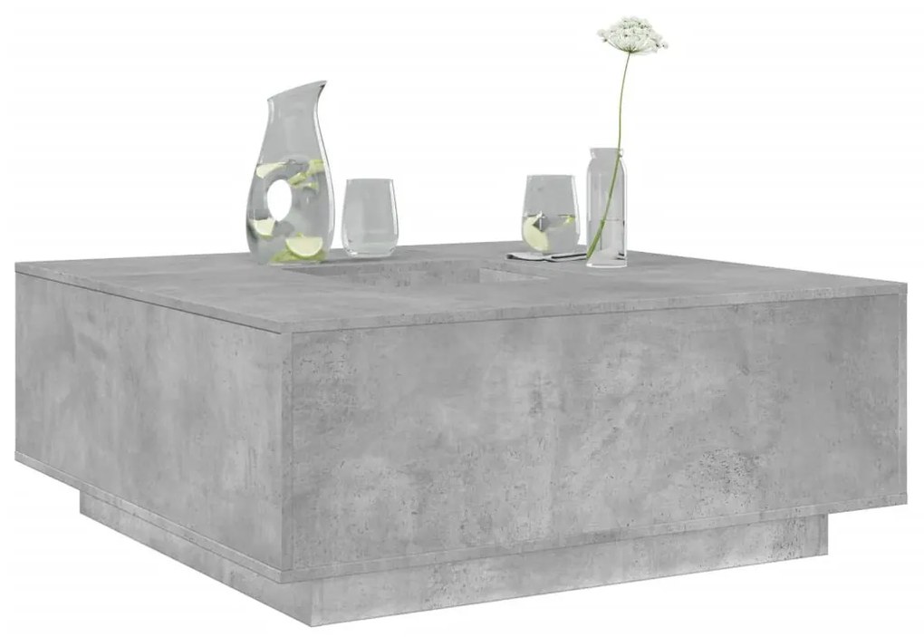 betonszürke szerelt fa dohányzóasztal 100x100x40 cm
