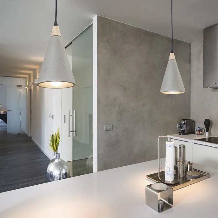 RENDL HEIDI závěsná beton/dřevo 230V LED E27 11W