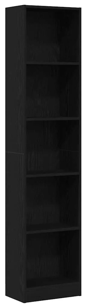 fekete tölgy szerelt fa könyvespolc 40x24x176 cm