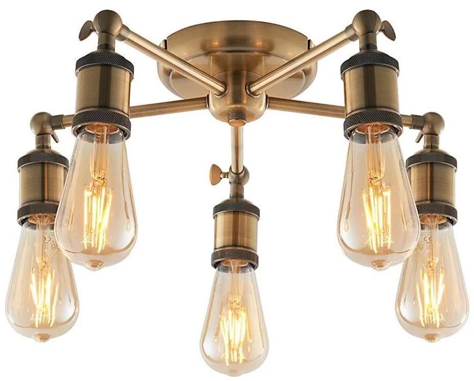 Endon 97244 - Irányítható spotlámpa HAL 5xE27/40W/230V sárgaréz