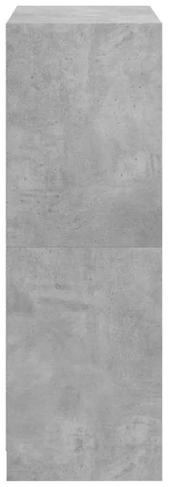 betonszürke szerelt fa magasszekrény ajtókkal 68 x 37 x 109 cm