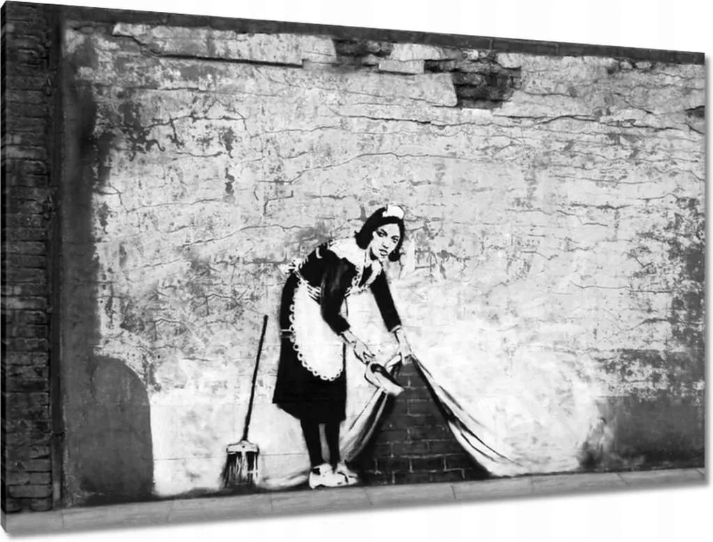 Festmények 120x80 Banksy Szobalány Grafiti
