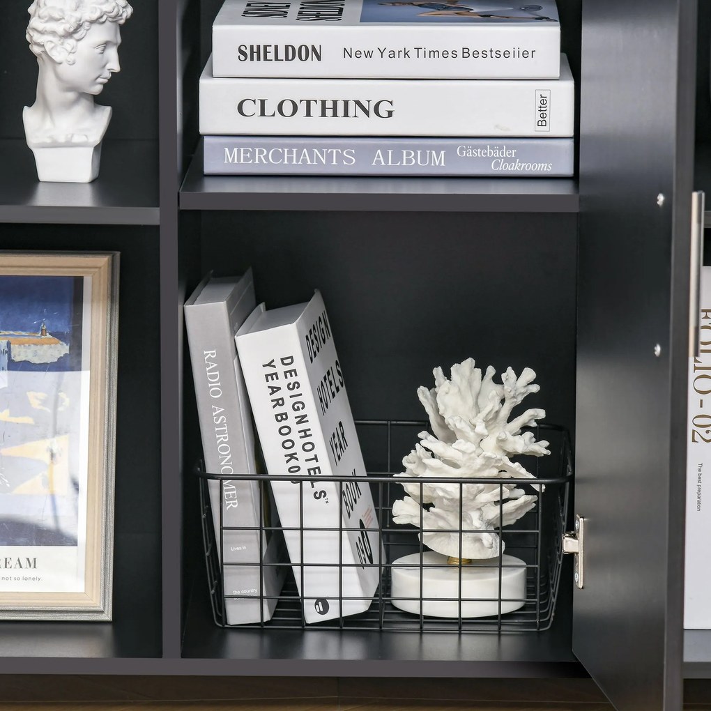 HOMCOM Nyomtatóállvány - Gurulós Irodai Szervező Fiók - Méretek: 100L x 40Sz x 71M cm fekete fafurnérral | Aosom