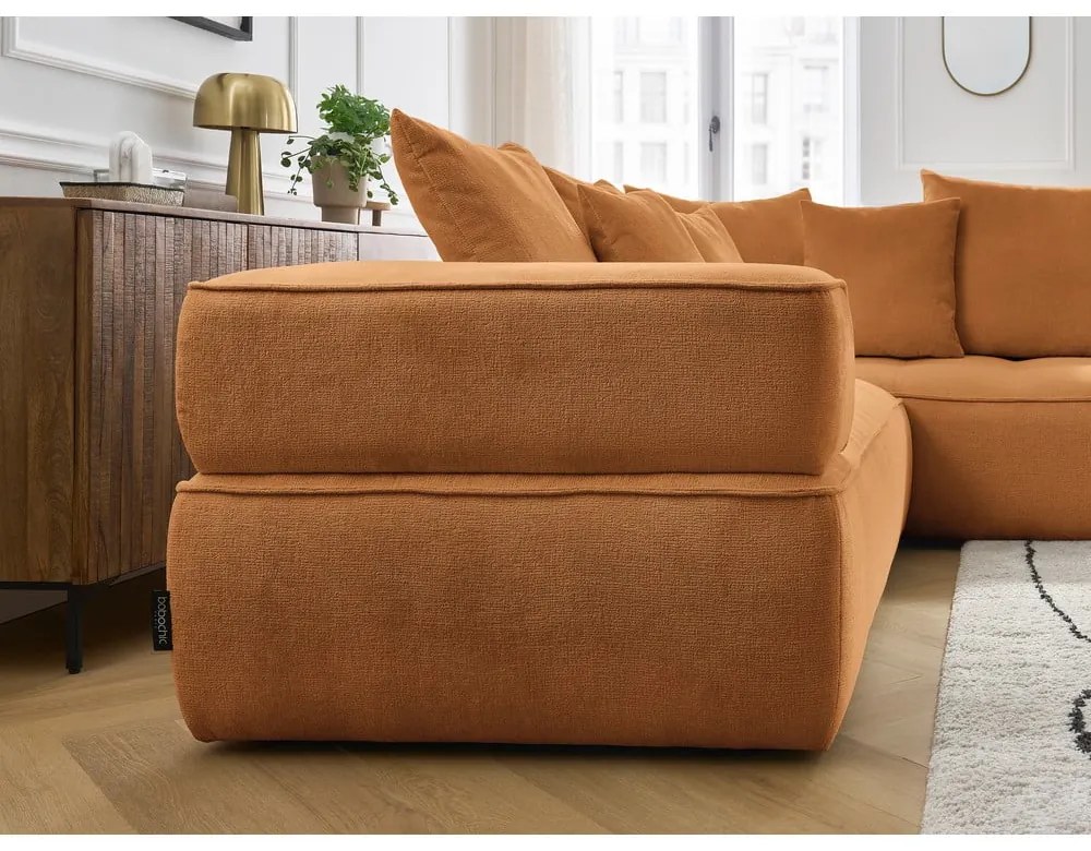 Mustársárga zsenília sarokkanapé (jobb oldali-L alakú) Whesley – Bobochic Paris