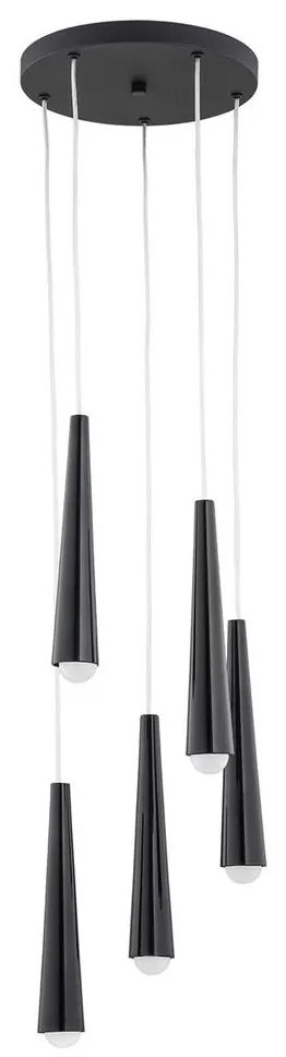 Argon 2103 - Csillár zsinóron HOLLYWOOD 5xE14/7W/230V fekete