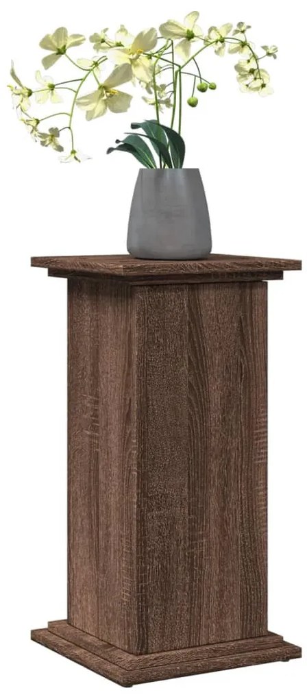 barna tölgy szerelt fa bemutatóállvány tárolóval 31x30x60 cm