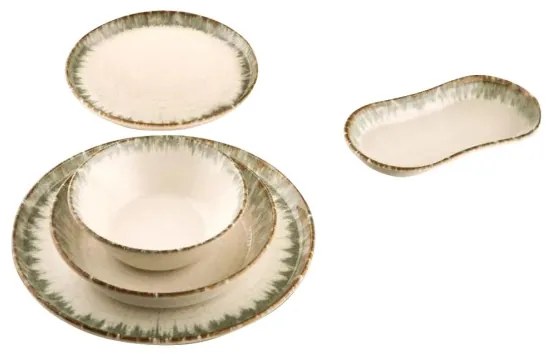 27 darabos étkészlet bézs/barna/porcelán