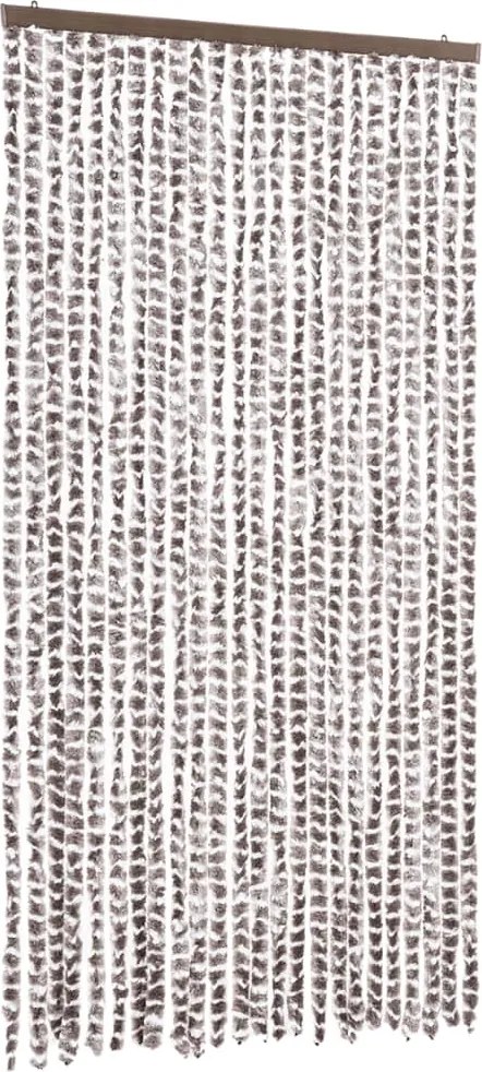 vidaXL tópszínű és fehér zsenília rovarfüggöny 100 x 220 cm