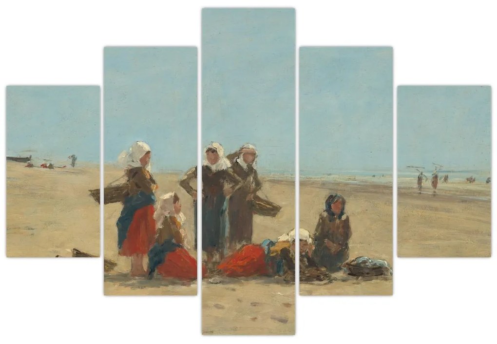 Kép - Eugène Boudin, Women on the Beach at Berck, reprodukciók (150x105 cm)