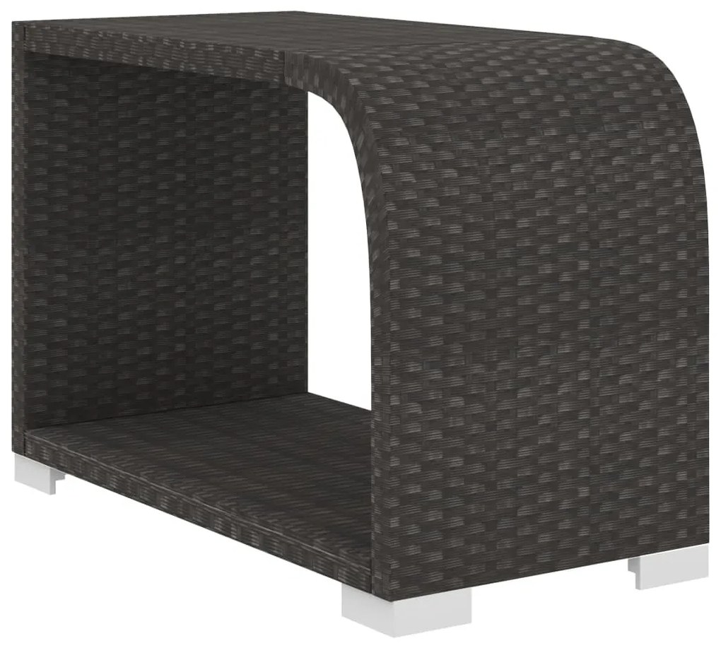 vidaXL 10-részes fekete polyrattan kerti bútorszett párnákkal