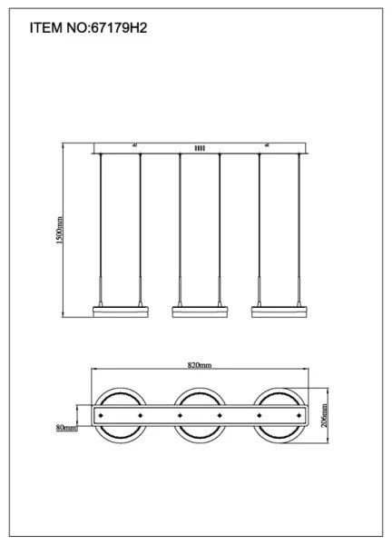 Globo 67179H2 - DELLA kábeles LED csillár LED/40W/230V 3000/4000/6000K