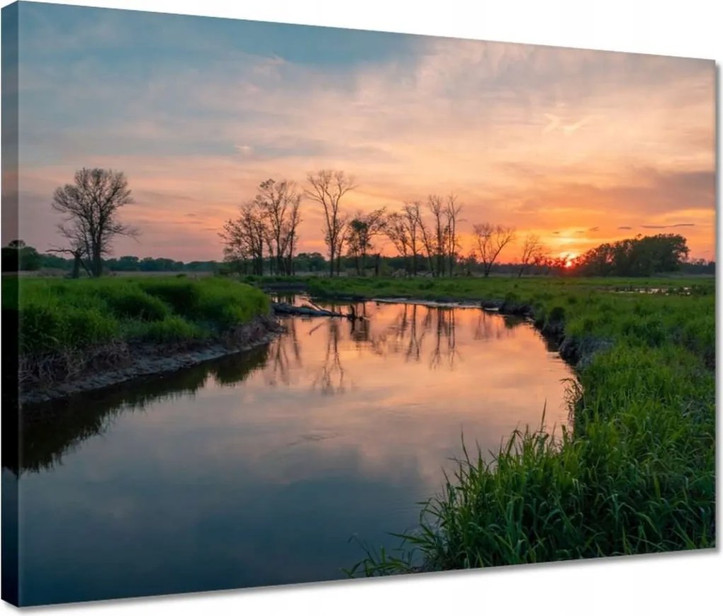 Vászonkép 40x30 Folyó rét