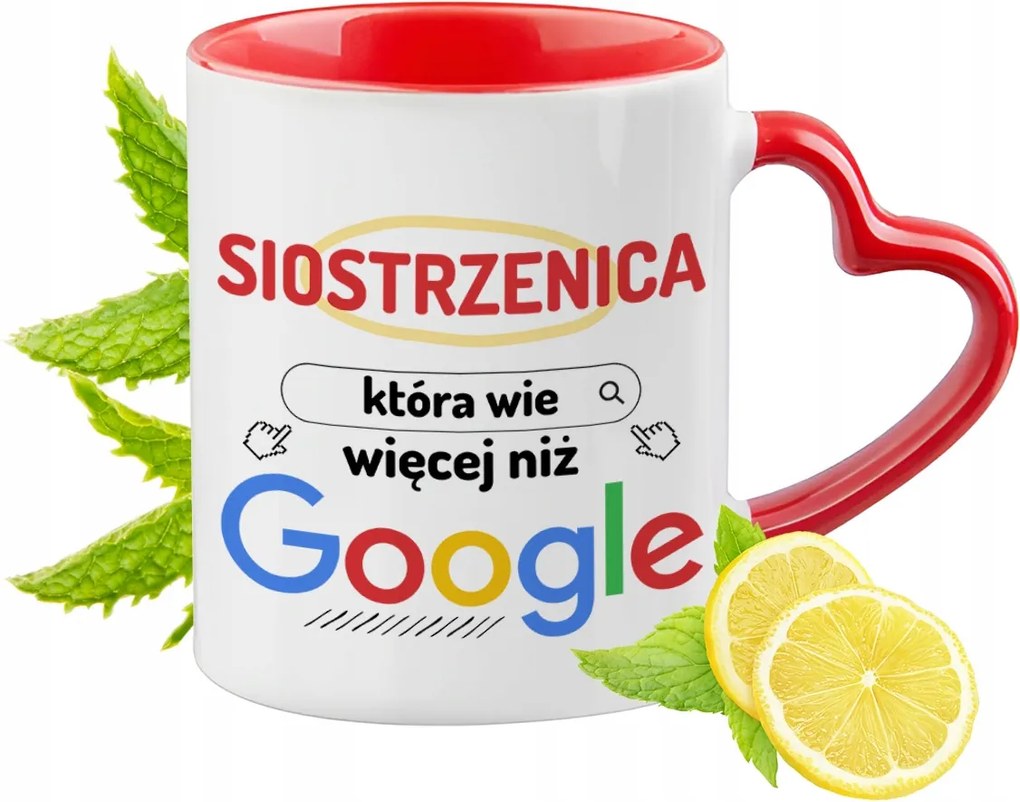 Unokahúgomnak Piros Bögre Szív Alakú Füllel Ajándék