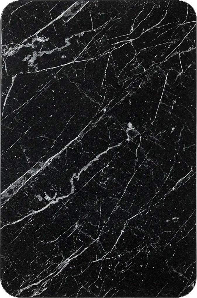 Étkezőasztal, fekete márvány, 90 cm – TR366SLV1130