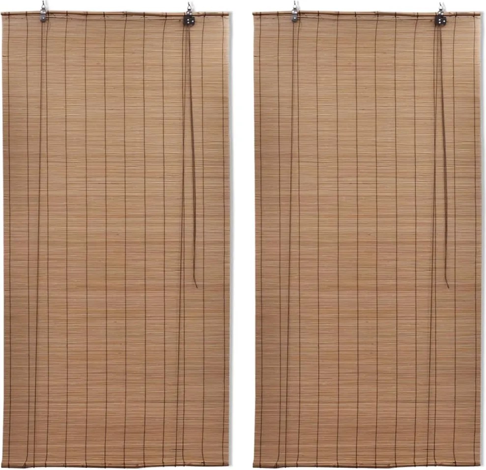 vidaXL 2 db barna bambusz redőny 120 x 220 cm