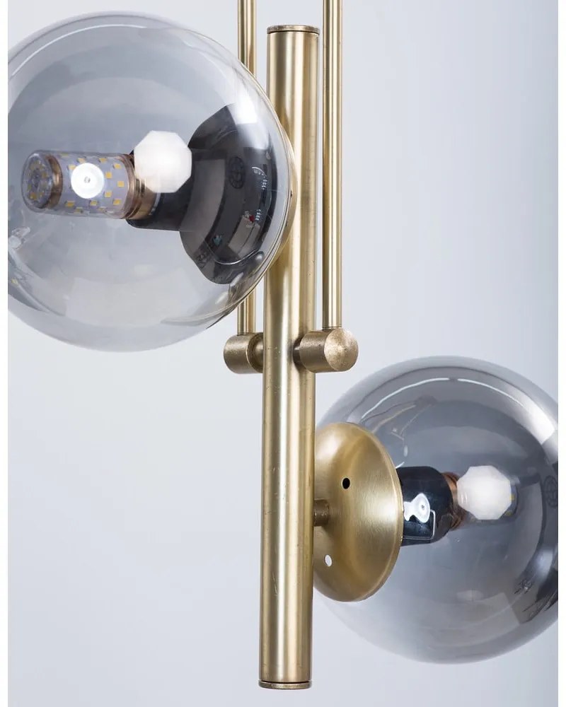 Szürke-aranyszínű mennyezeti lámpa üveg búrával ø 15 cm Libra – Squid Lighting