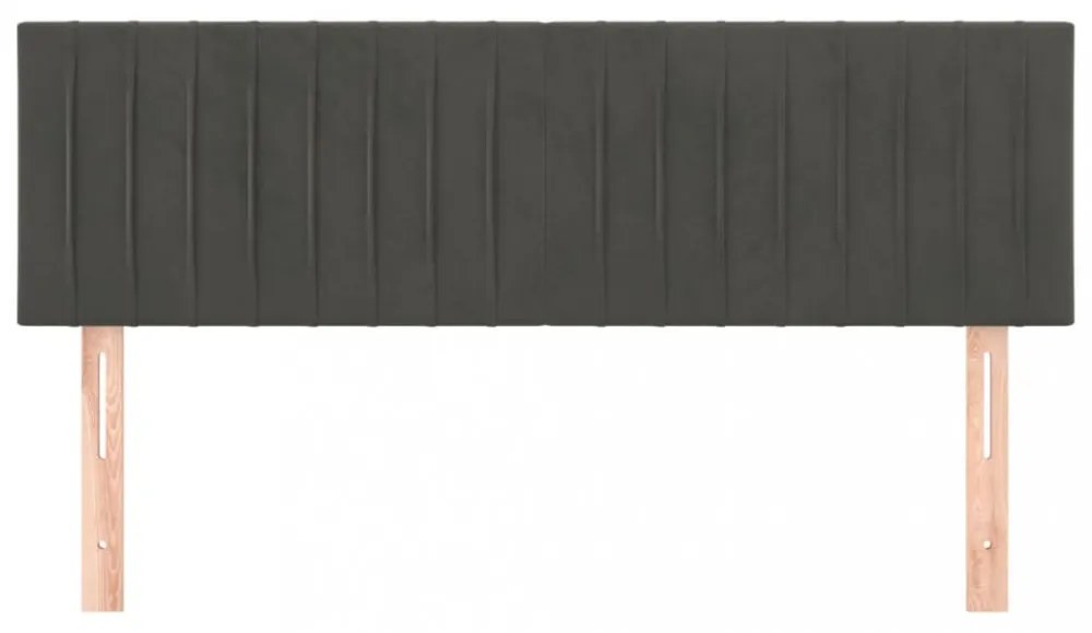 2 db sötétszürke bársony fejtámla 72 x 5 x 78/88 cm