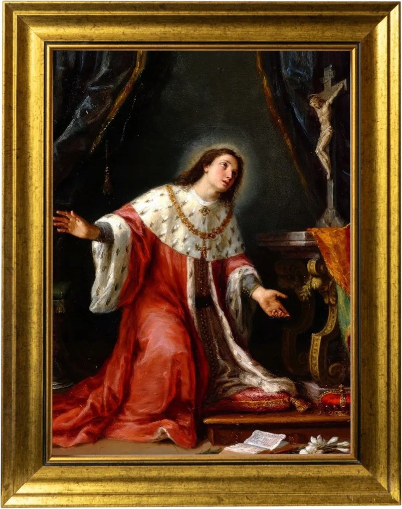 Szent Kázmér Vászonkép Arany Keretben 30X40