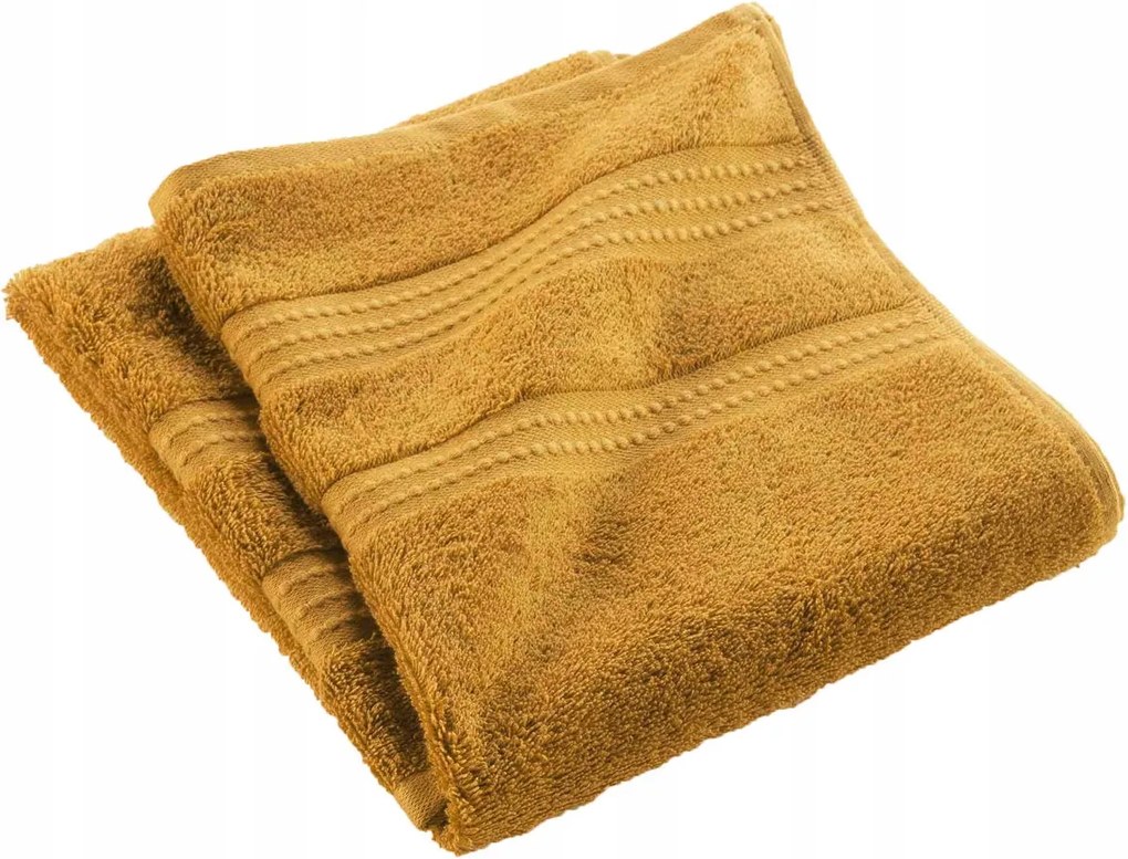 Frottír Törölköző mustársárga 90 x 150 cm Pamut Bio