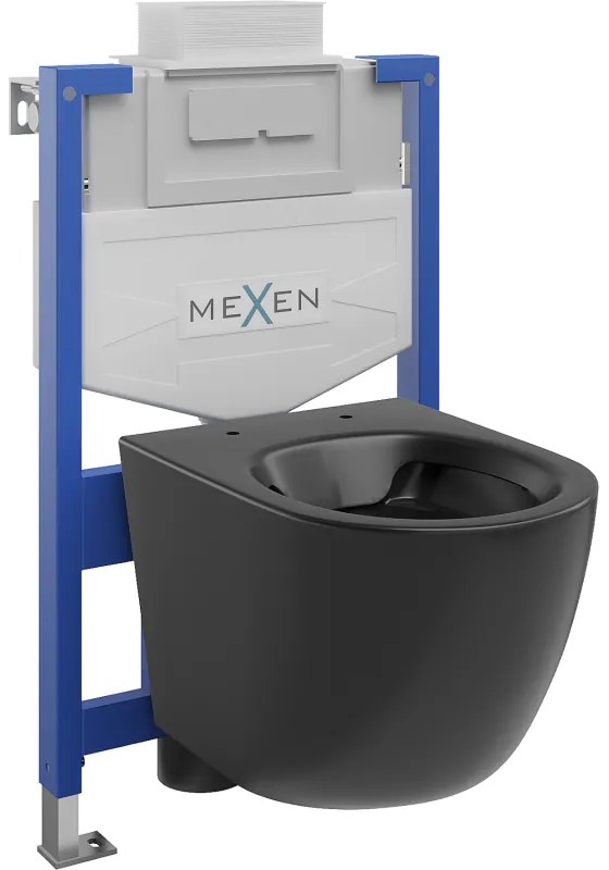 Mexen Fenix XS-U, rejtett modul és fali WC Lena, fekete matt, 6853322XX85