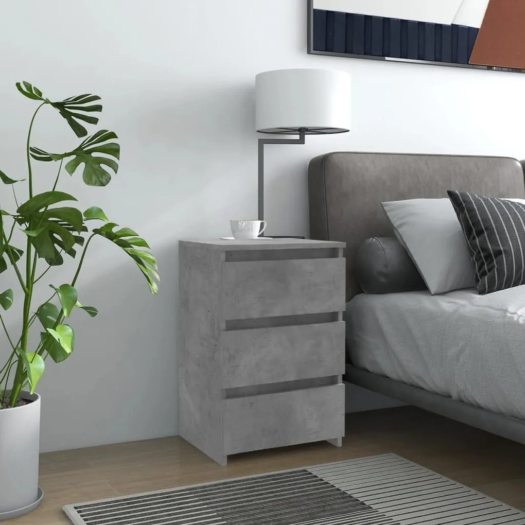 2 db betonszürke szerelt fa éjjeliszekrény 40 x 35 x 62,5 cm