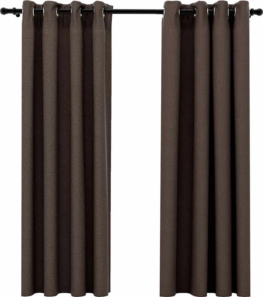 vidaXL 2 db tópszínű vászonhatású sötétítőfüggöny 140 x 175 cm