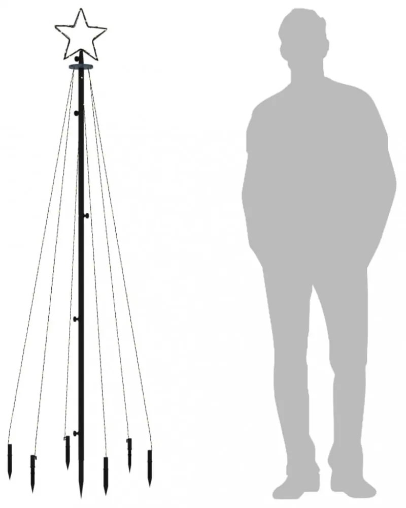 meleg fehér fényű karácsonyfa tüskével 108 LED-del 180 cm