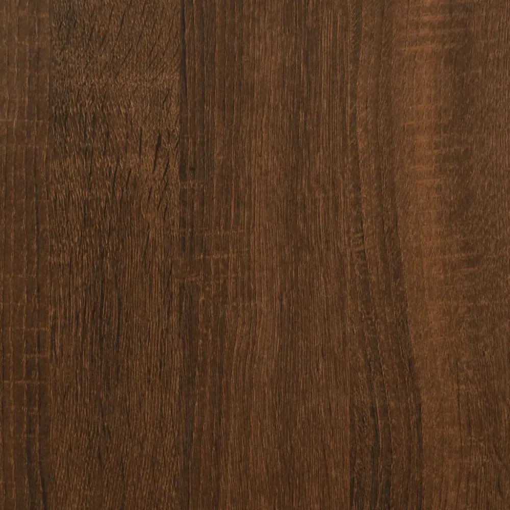 barna tölgy színű szerelt fa ágykeret fejtámlával 140x190 cm
