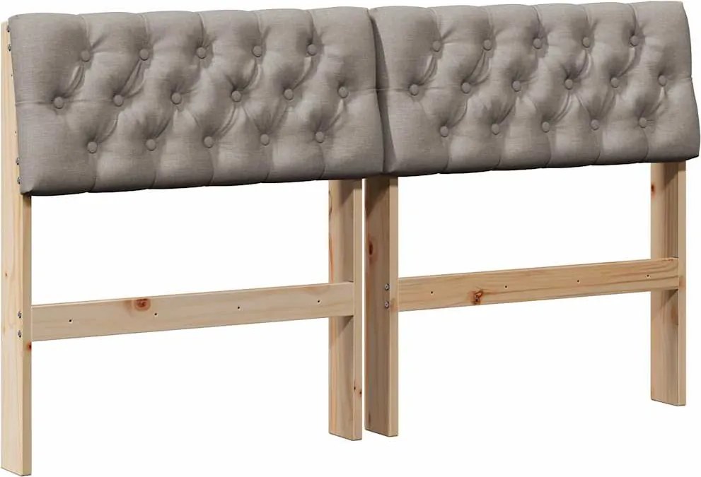 vidaXL Kárpitozott fejtámla Tópszínű 135 cm Tömör fenyőfa
