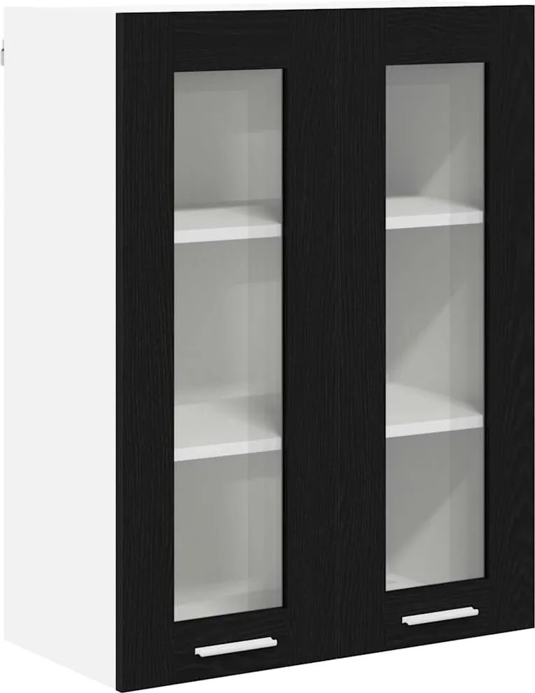 vidaXL Függő szekrény tárolóval Fekete tölgy 60 x 31 x 80 cm Faanyag
