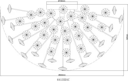 GLOBO 64135D1C KATRINA Glamour Mennyezeti Lámpa IP20