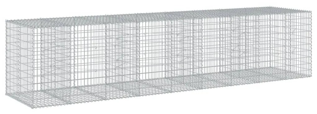 horganyzott vas gabion kosár fedéllel 450 x 100 x 100 cm