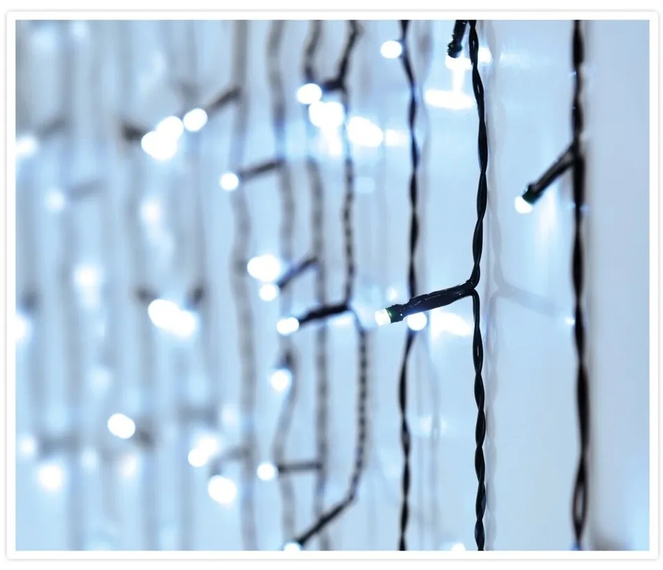Jégcsap fényfüzér 12 m, 360 LED, hideg fehér, 12 m