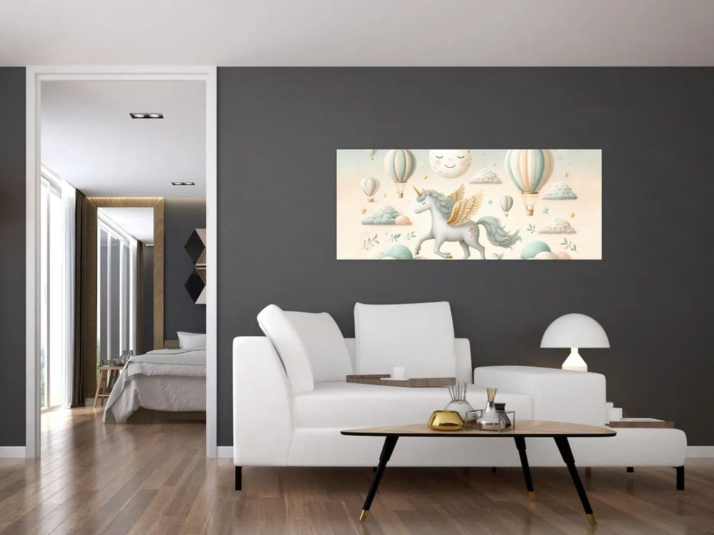 Kép - Boldog egyszarvú (120x50 cm)