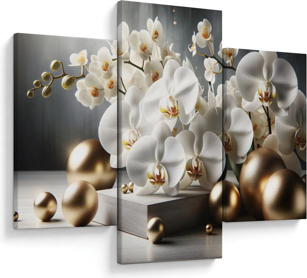 Kép - Orchidea és aranygolyók (90x60 cm)